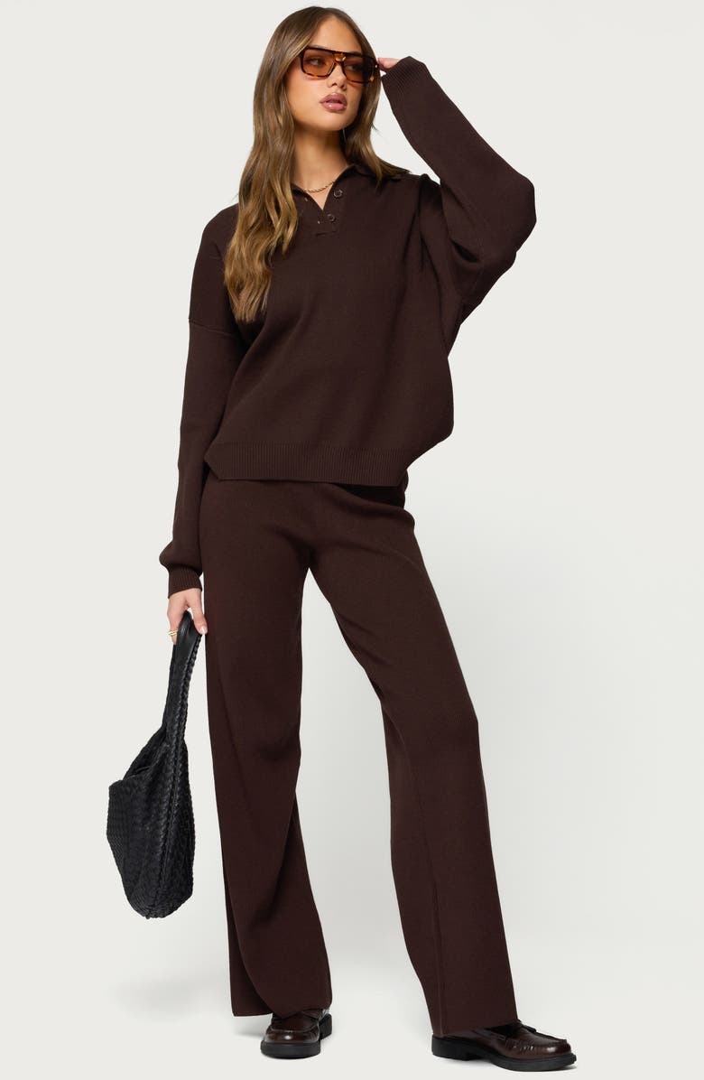 EDIKTED Lorie Oversize Polo Sweater, Alternate, color, 