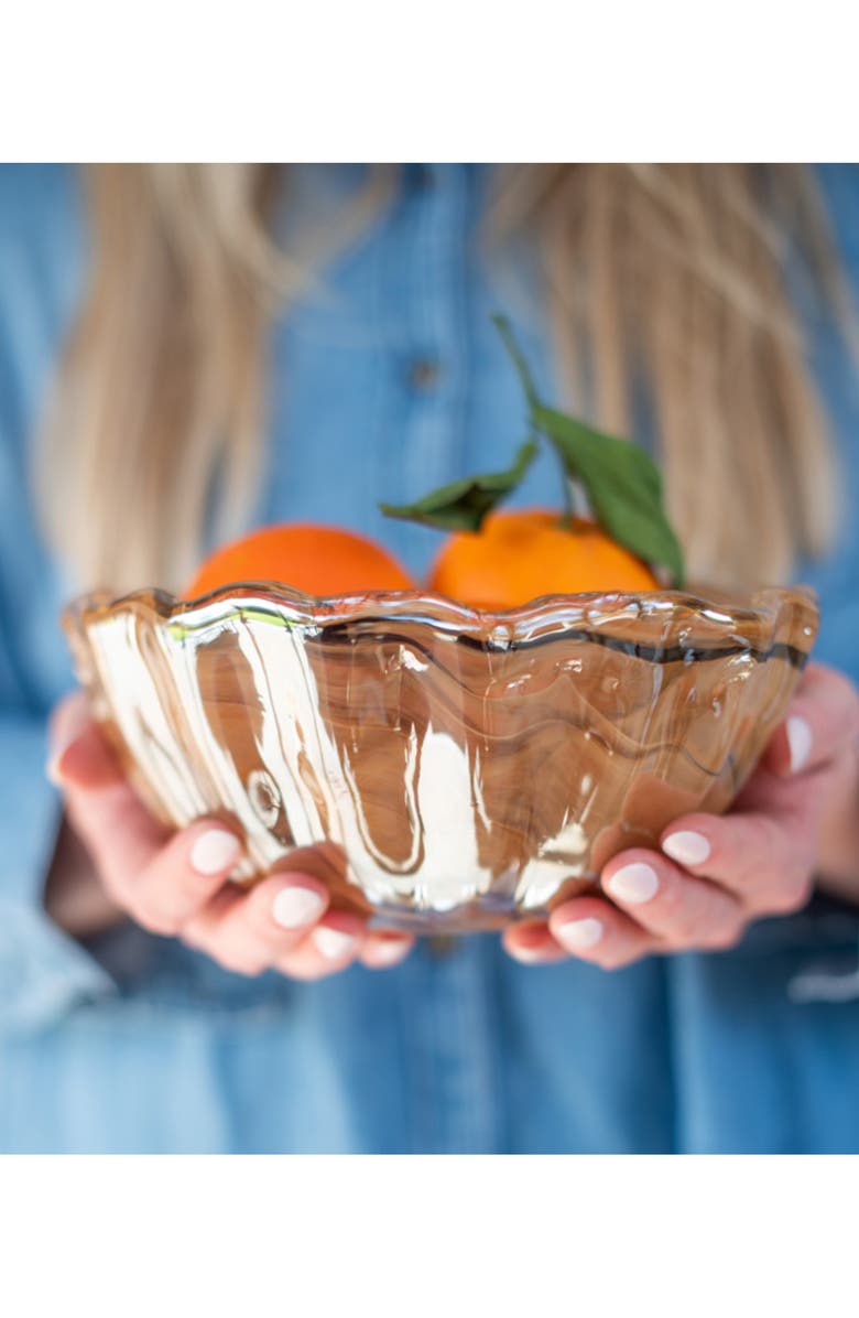 VIETRI Onda Small Glass Bowl, Alternate, color, Brown