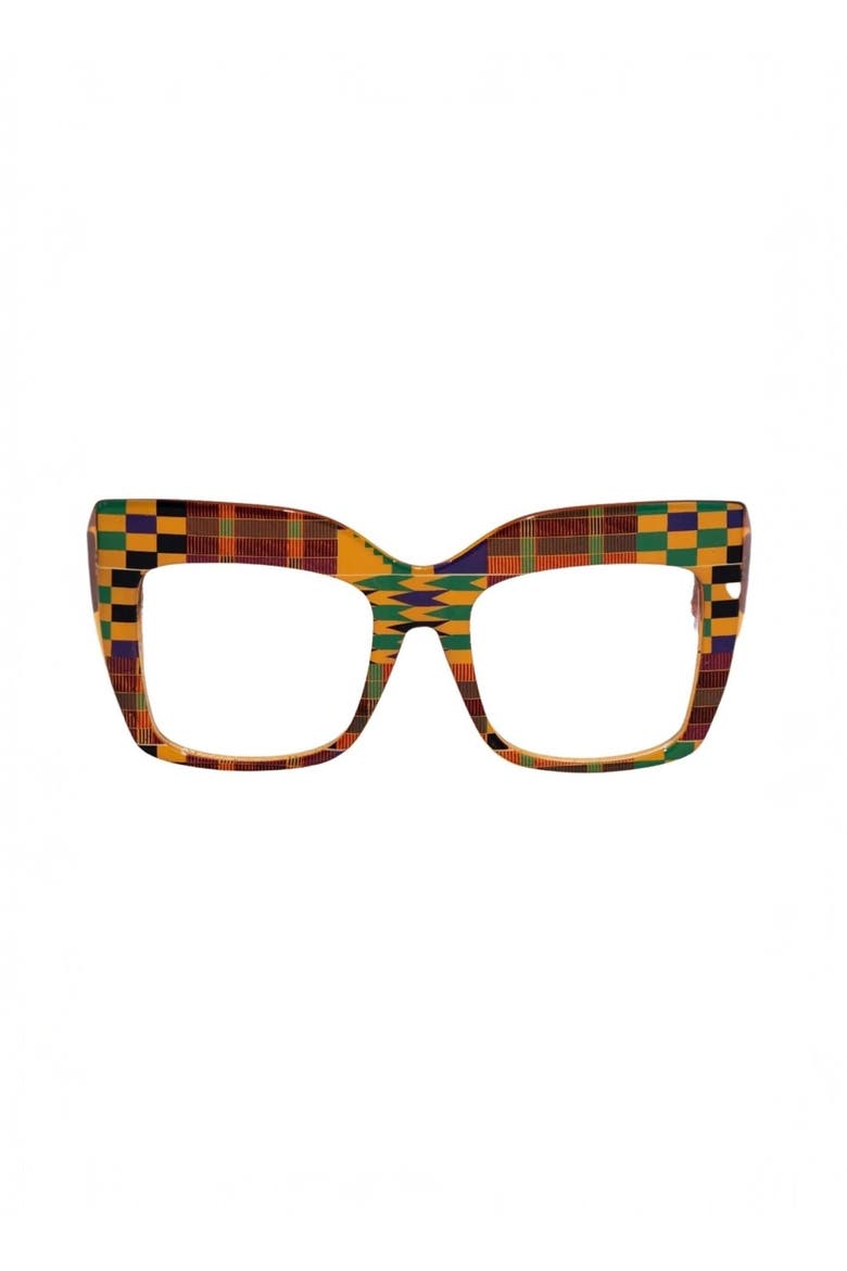 KA Kente Oversized Cateye Eyeglasses, Main, color, Multicolor