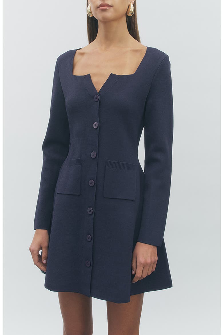 Enith Long Sleeve Minidress, Alternate, color, NAVY