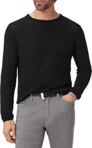John Varvatos Montclair Mesh Stitch Organic Cotton Blend Sweater