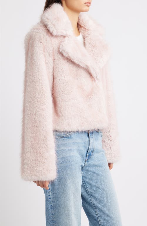 Thread & Supply Short Faux Fur Coat In Pink