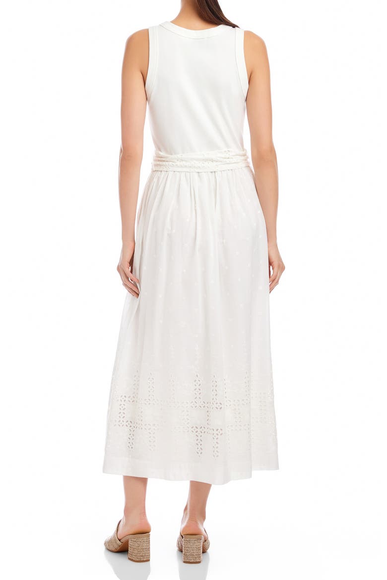 Seline Stretch Cotton Blend Midi Dress, Alternate, color, OFF WHITE