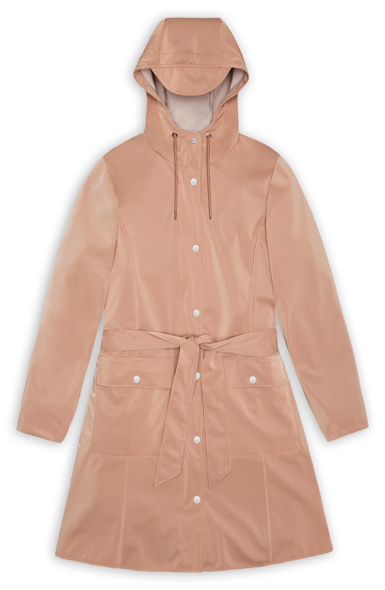 Rains Curve Waterproof Belted Jacket, Alternate, color, Coy
