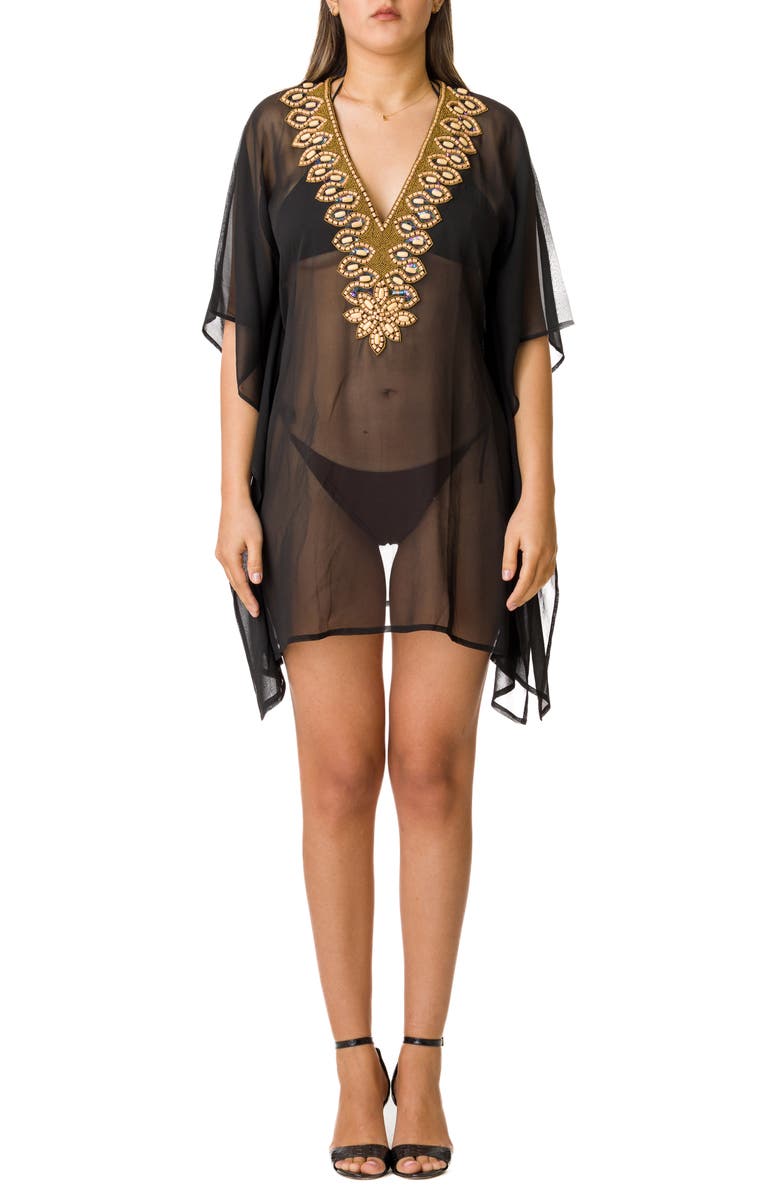 RANEES Embellished Tunic, Main, color, Black