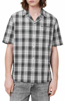 AllSaints Undermono Plaid Button-Up Shirt