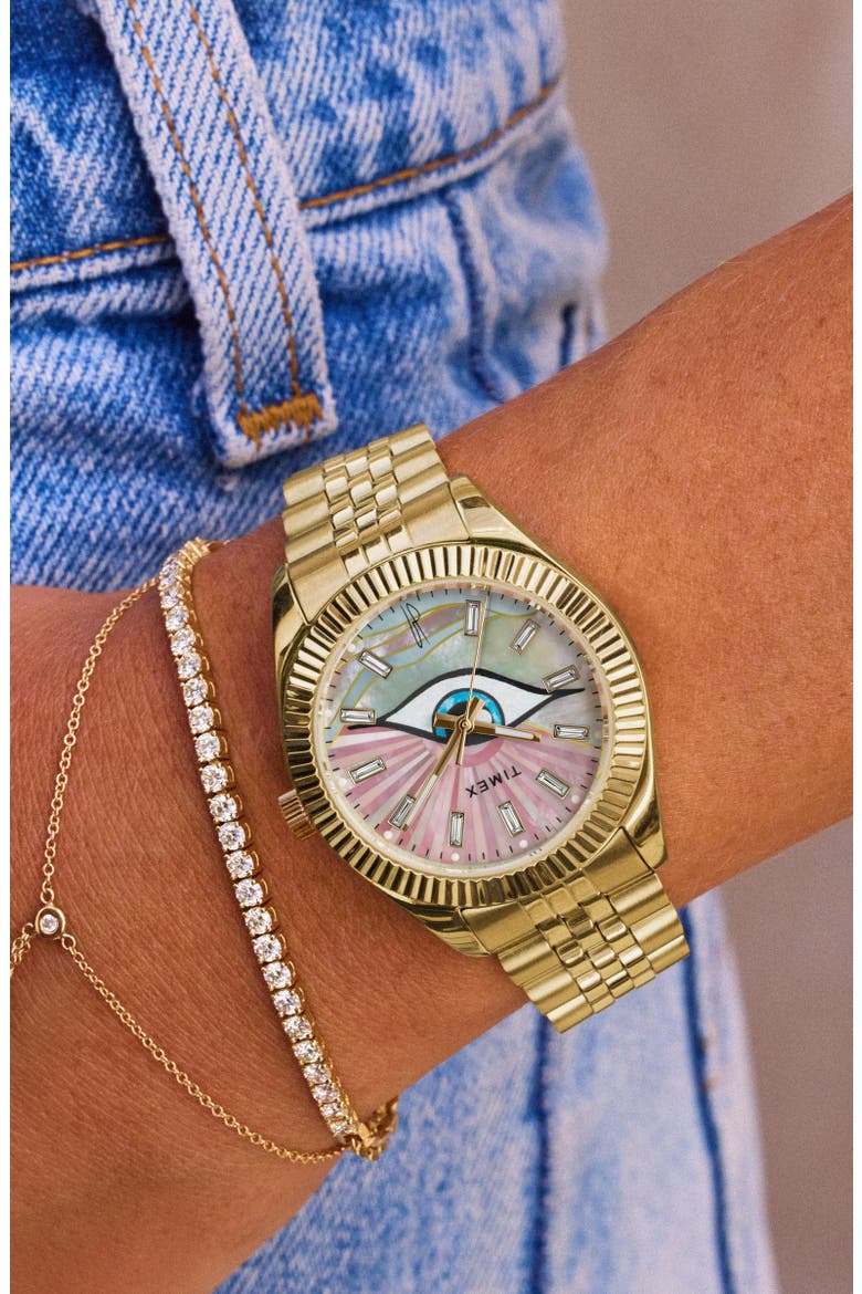 x Jacquie Aiche Guiding Light Bracelet Watch, 36mm, Alternate, color, GOLD
