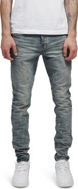 国内で当店のみ DARKFOG - Paint Splatter Printed Work Jeans PURPLE BRAND PURPLE Paint Splatter Slim Jeans | Nordstromrack