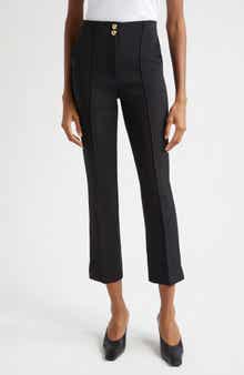 Veronica Beard Kean Pintuck Flare Leg Crop Pants