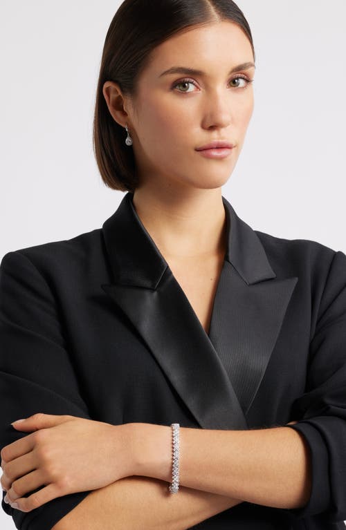 Nordstrom Herringbone Cubic Zirconia Tennis Bracelet In Metallic