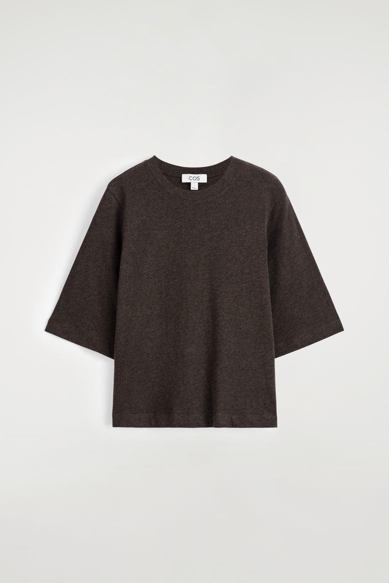 Cotton T-Shirt, Alternate, color, DARK BROWN