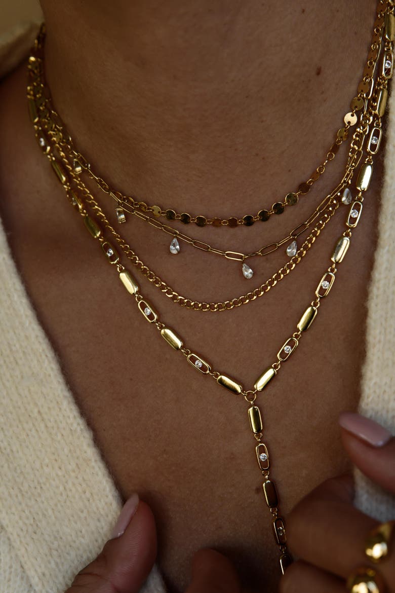 Nellie Lariat Necklace, Alternate, color, Gold