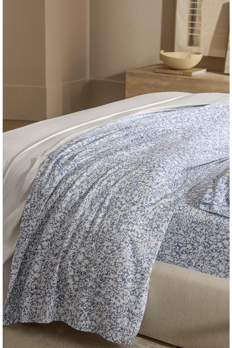 Signature Garden Print Hemmed Organic Cotton Sheet Set, Alternate, color, BAY