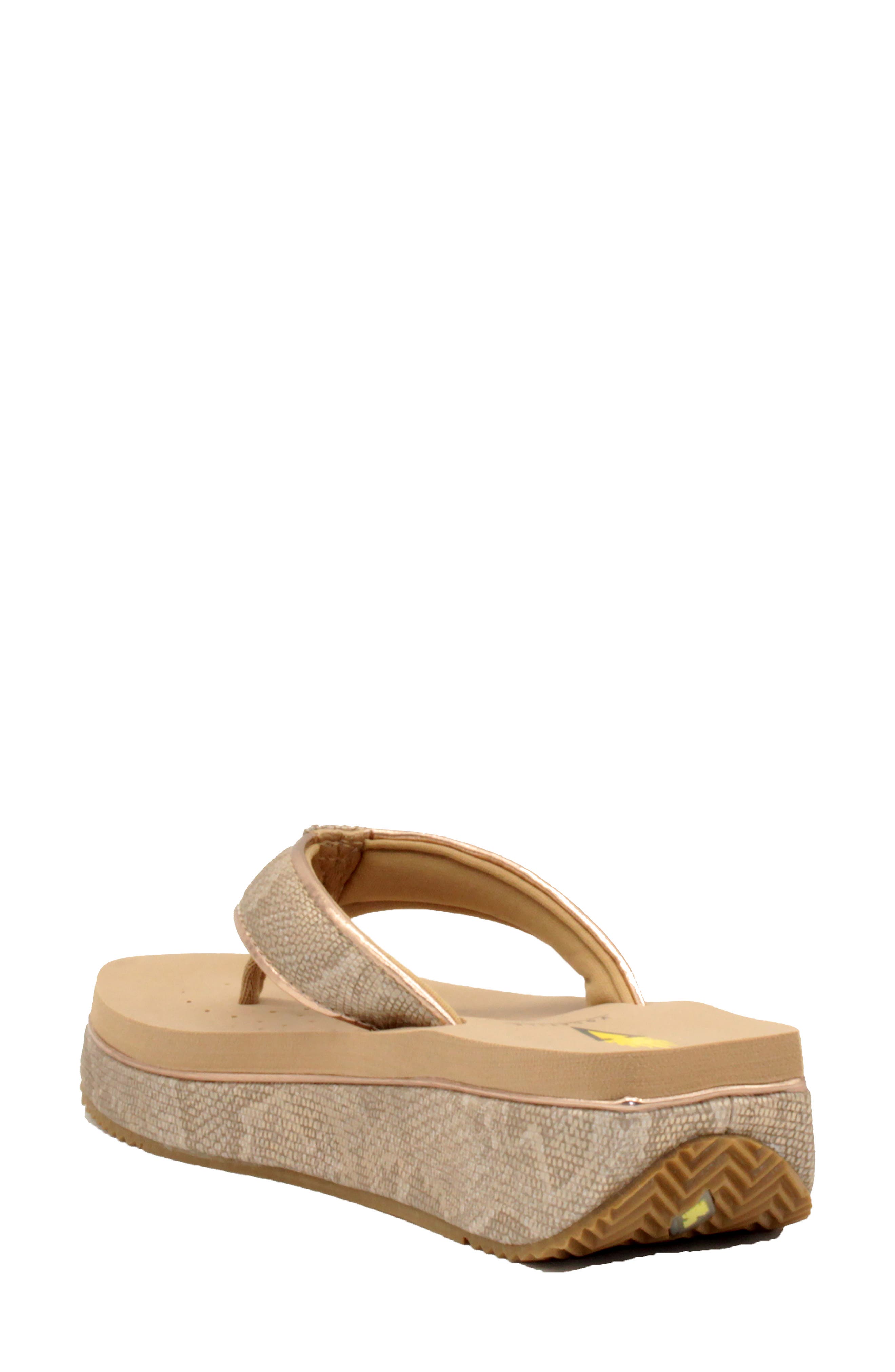 Volatile Neville Platform Flip Flop, Alternate, color, Champagne Faux Leather