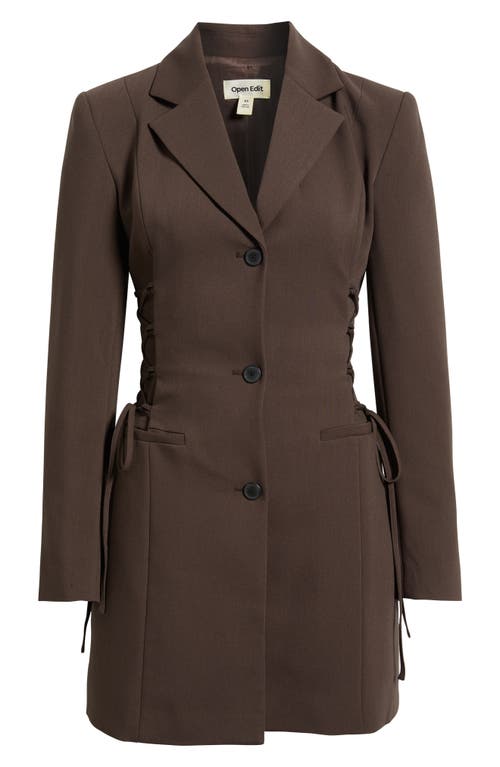 Open Edit Corset Blazer Minidress In Brown