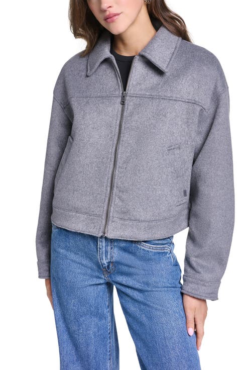 Zip Front Wool Blend Jacket