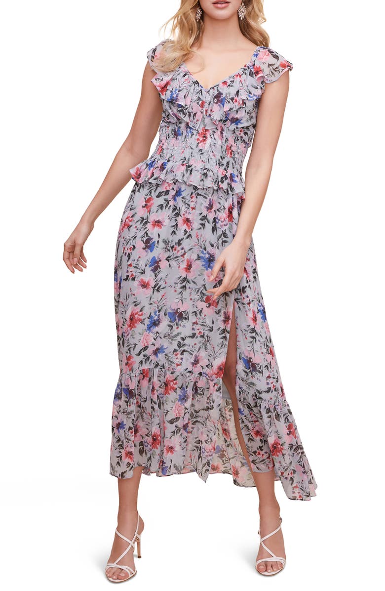 ASTR the Label Double Flutter Midi Dress, Main, color, 