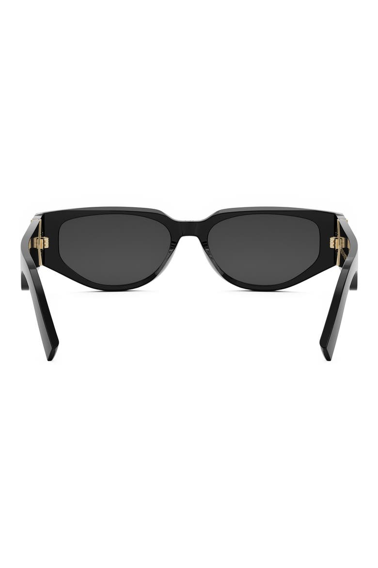 CD Diamond S7I 55mm Geometric Sunglasses, Alternate, color, SHINY BLACK / SMOKE