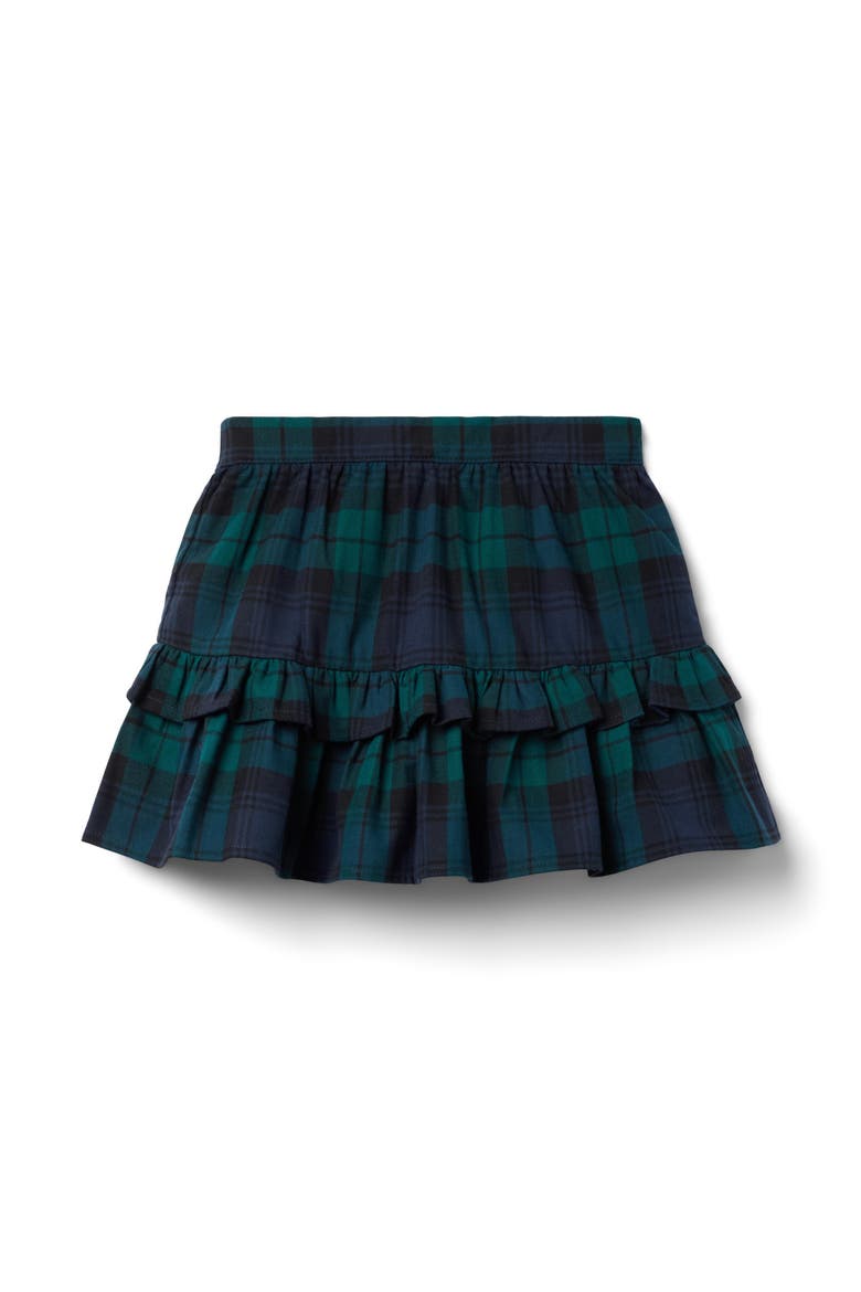 Tartan Ruffle Skirt, Main, color, Green