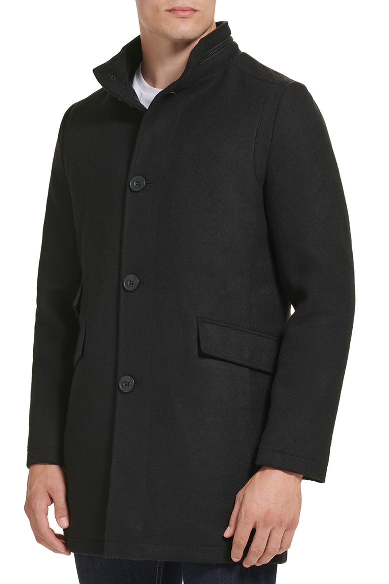 Melton Walker Coat, Main, color, BLACK
