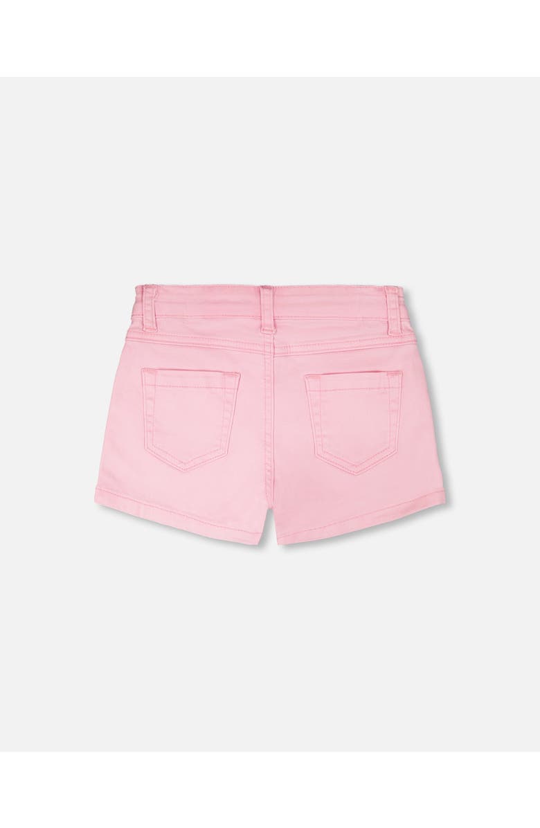 Deux par Deux Cherry Embroidery Denim Shorts, Alternate, color, Pink