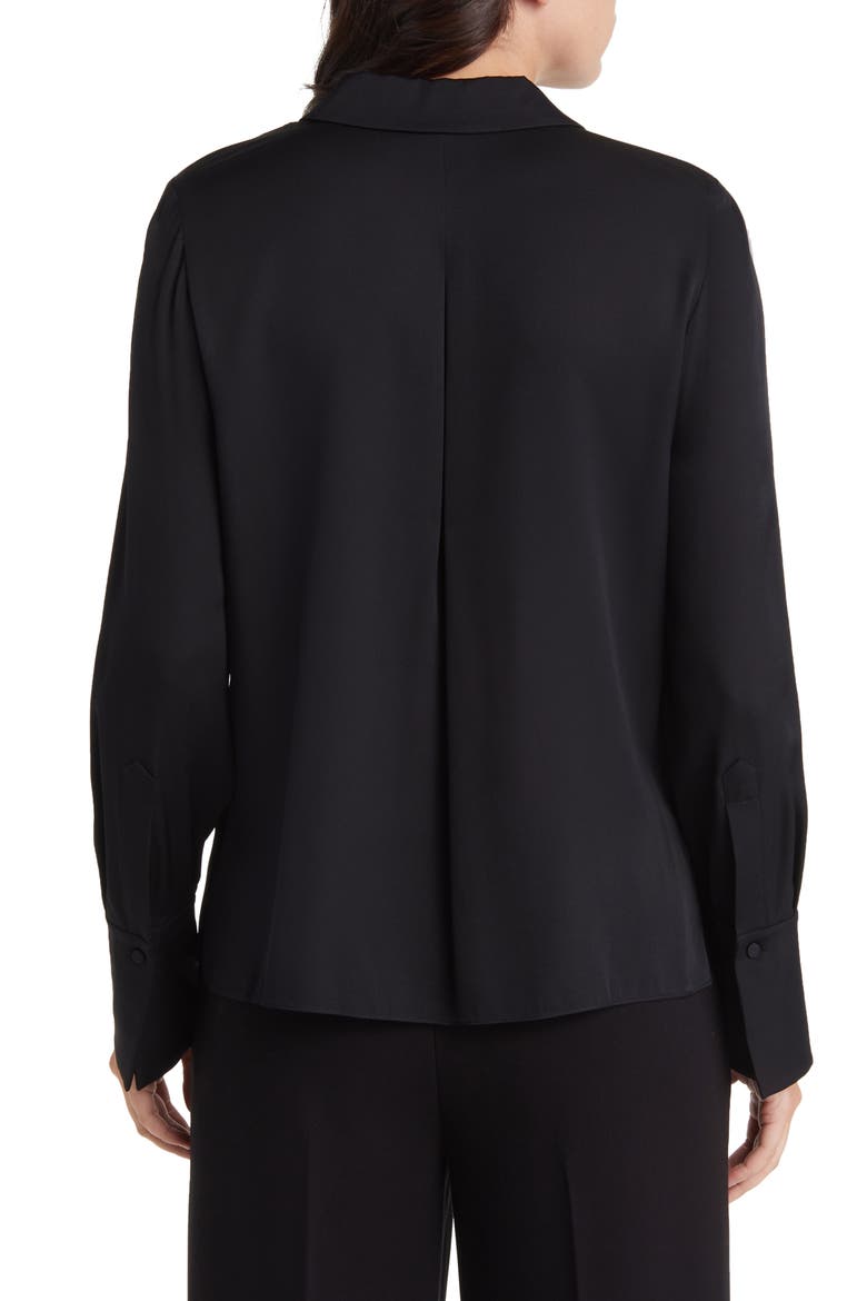 Larissa Stretch Silk Blouse, Alternate, color, BLACK