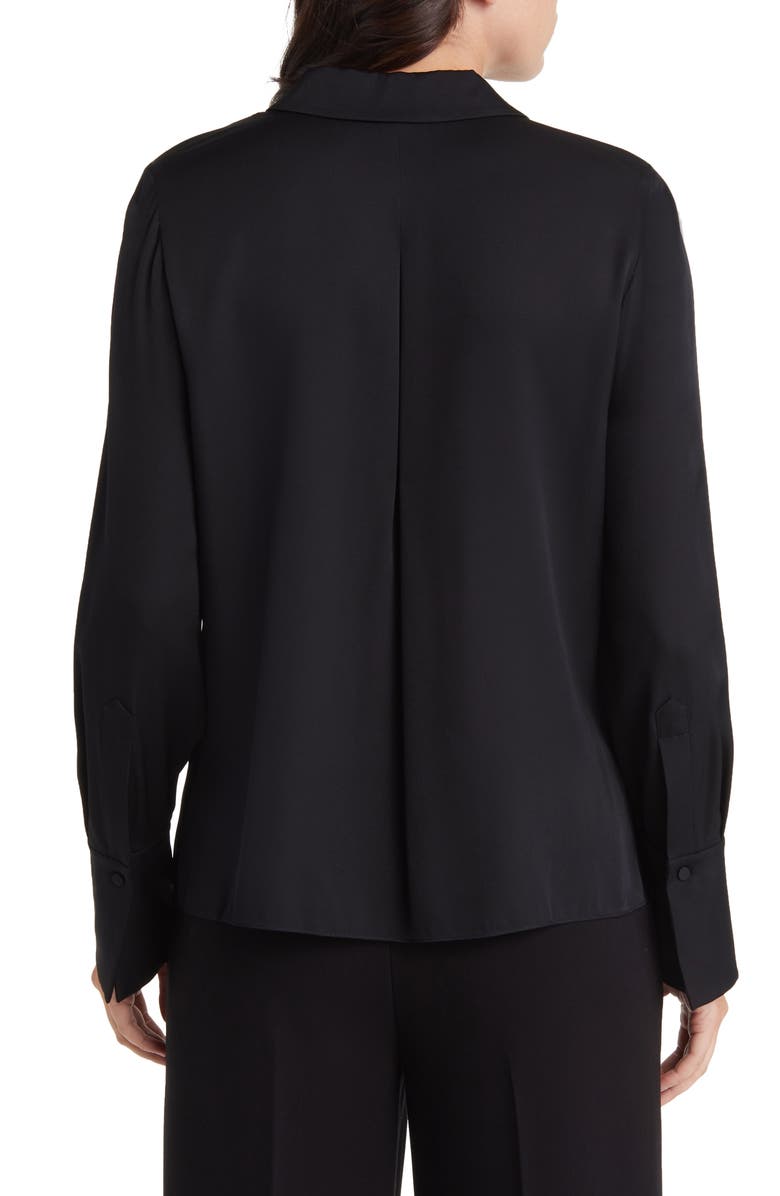 KOBI HALPERIN Larissa Stretch Silk Blouse, Alternate, color, Black