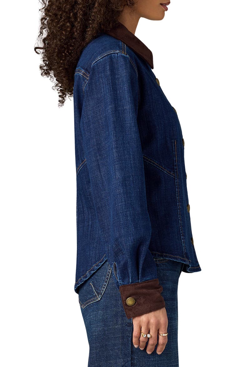 Denim Button-Up Jacket, Alternate, color, BLUE