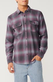 Rip Curl Count Plaid Cotton Flannel Button-Up Shirt