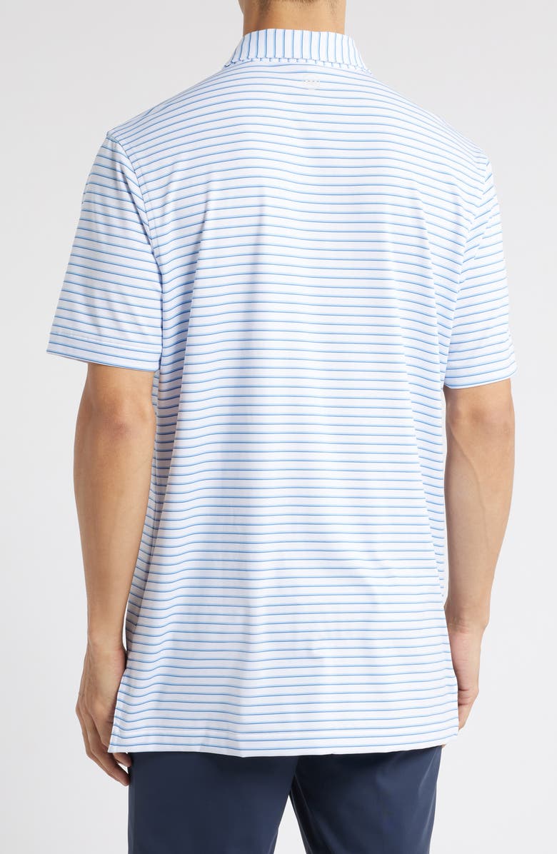 Peter Millar Dunnes Stripe Performance Jersey Polo, Alternate, color, White/ Cottage Blue
