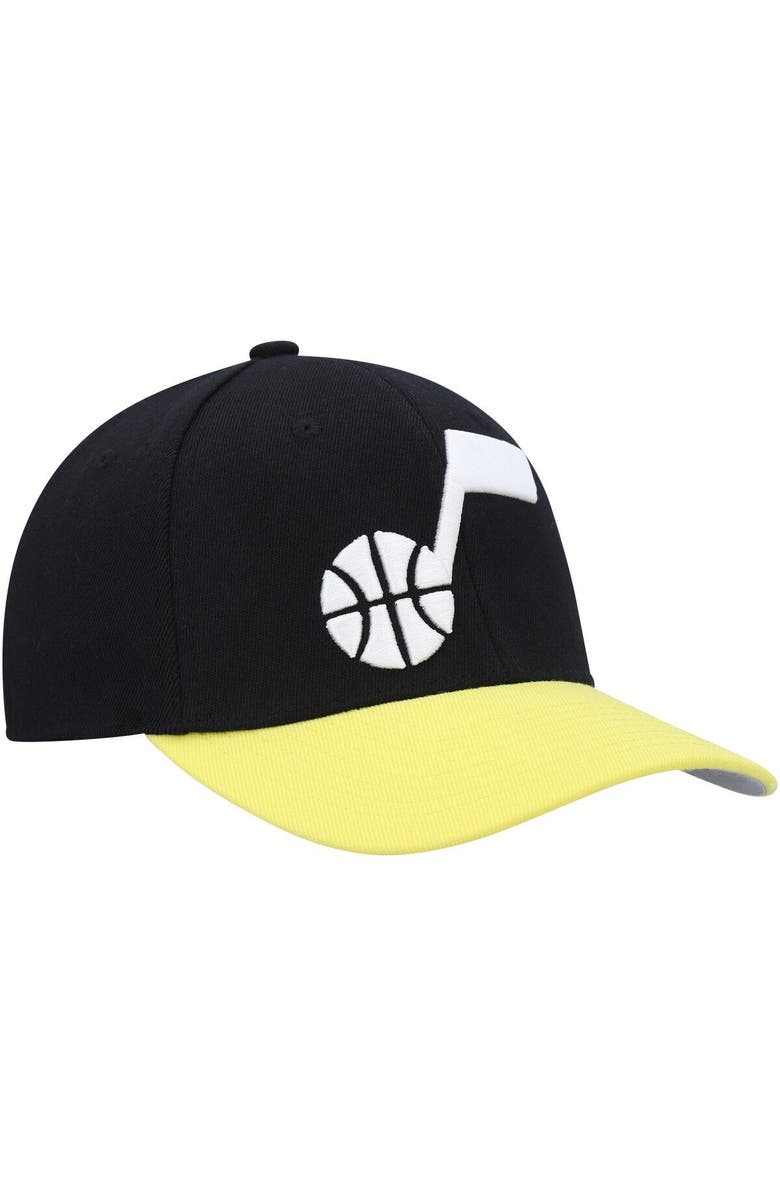 Mitchell & Ness Men's Mitchell & Ness Black/Gold Utah Jazz MVP Team Two-Tone 2.0 Stretch-Snapback Hat, Alternate, color, Black
