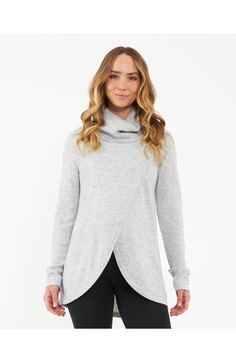 Ripe Maternity Cowl Neck Nursing Knit  Silver Marle, Main, color, 