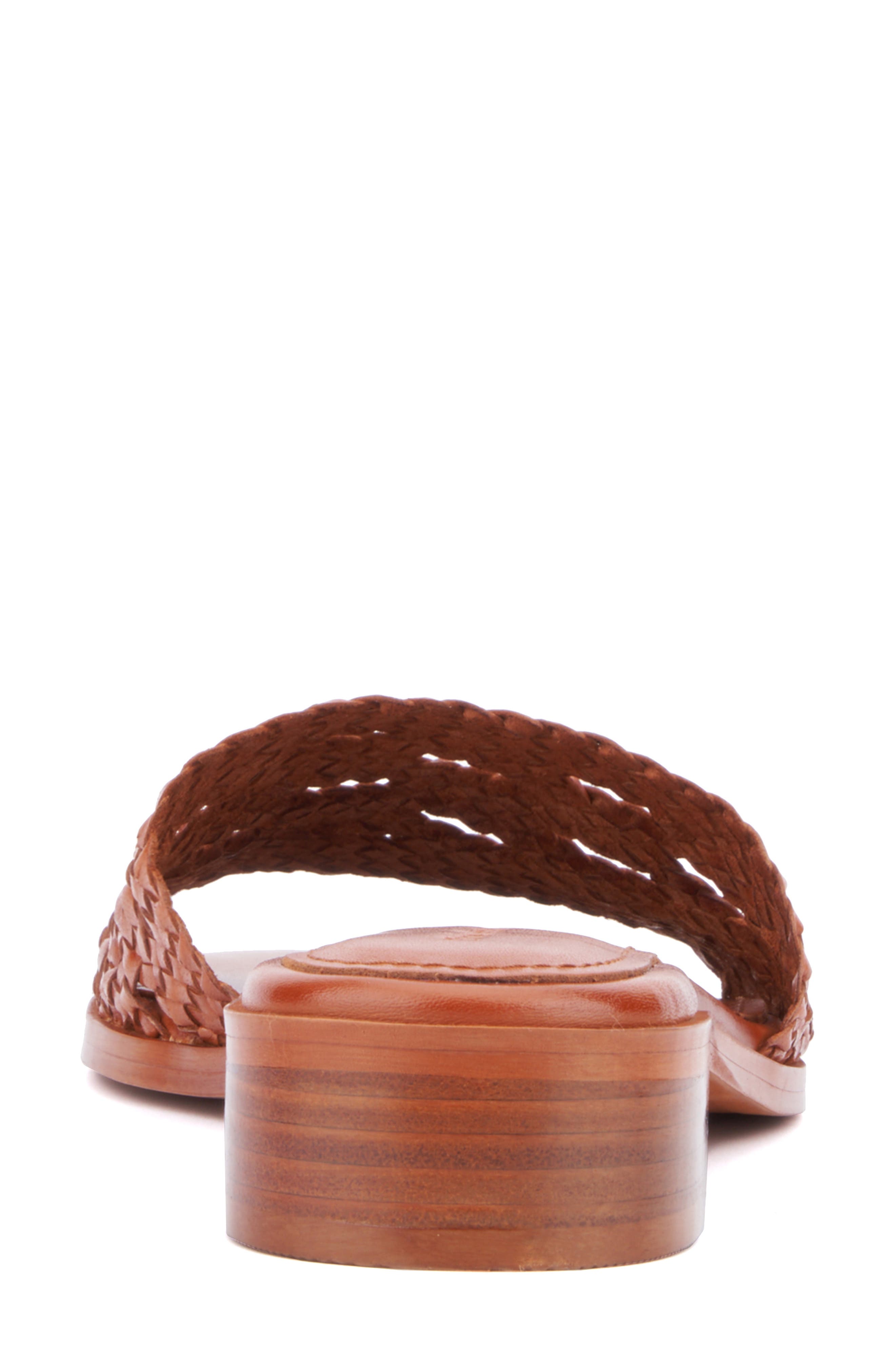 VINTAGE FOUNDRY Pamelia Woven Slide Sandal, Alternate, color, Cognac