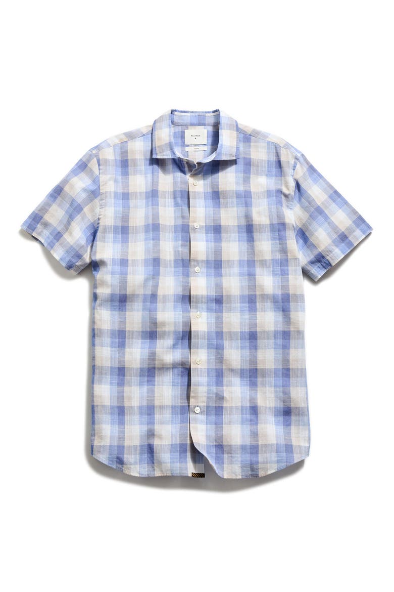 Hutcheson Plaid Short Sleeve Button-Up Shirt, Alternate, color, BLUE MULTI