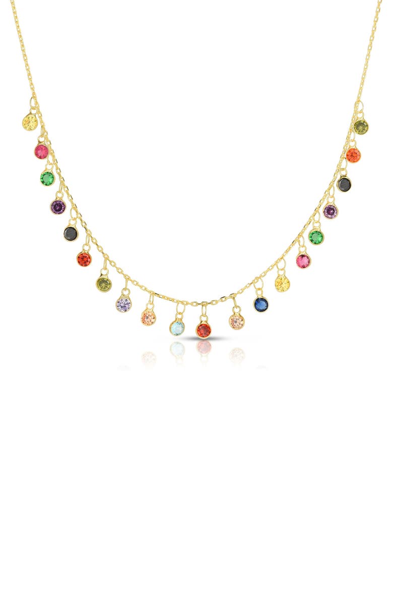 Cubic Zirconia Charm Necklace, Main, color, GOLD