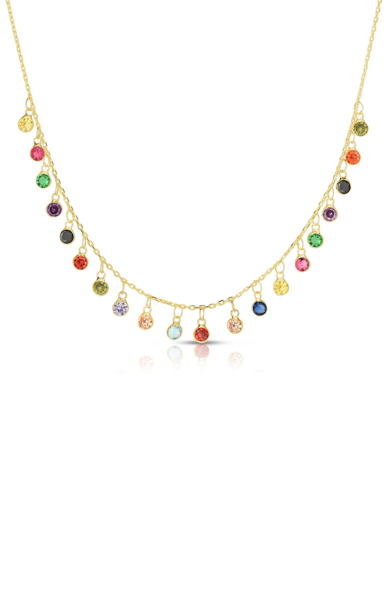 SPHERA MILANO Cubic Zirconia Charm Necklace, Main, color, Gold
