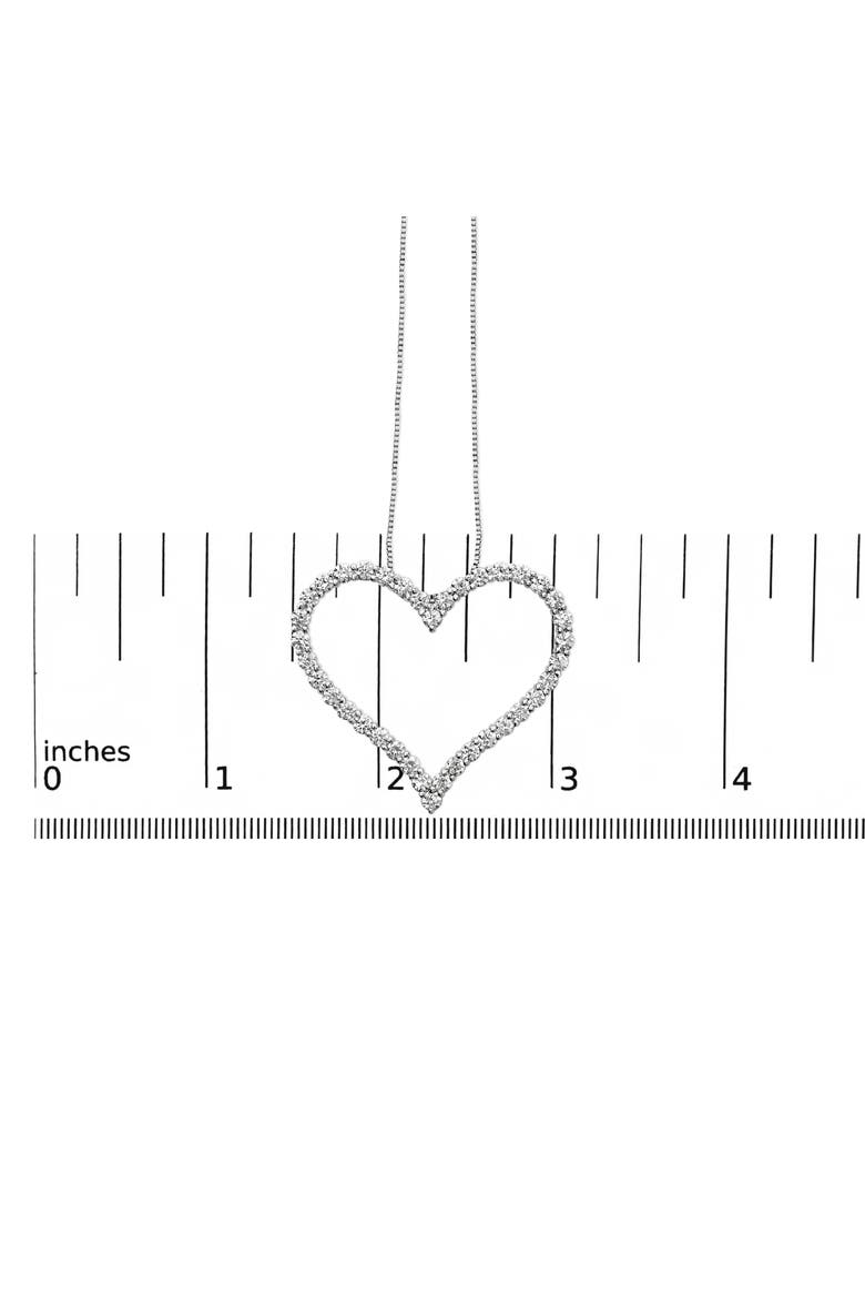 14K White Gold 3.0 Cttw Lab Grown Diamond Open Heart Pendant Necklace, Alternate, color, White Gold