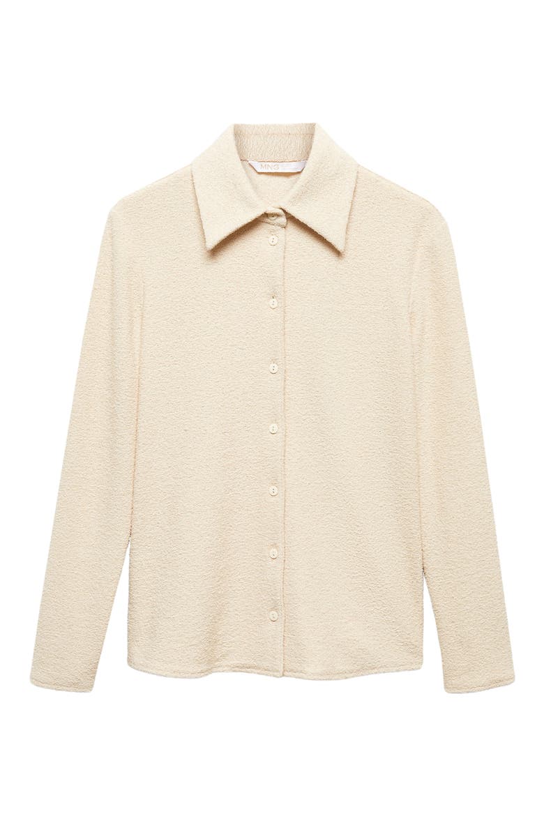Textured Knit Button-Up Shirt, Alternate, color, OFF WHITE