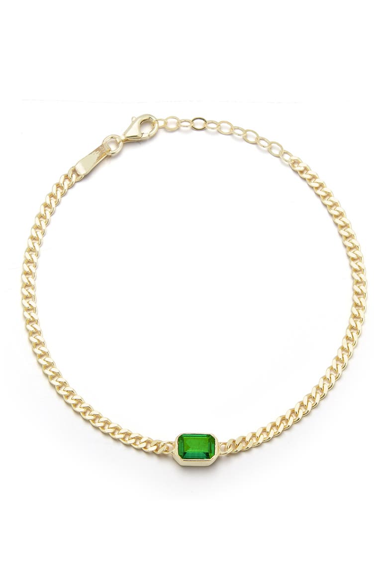 Cubic Zirconia Curb Bracelet, Main, color, GOLD