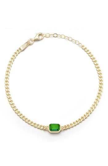 Chloe & Madison Chloe And Madison Cubic Zirconia Curb Bracelet In Gold