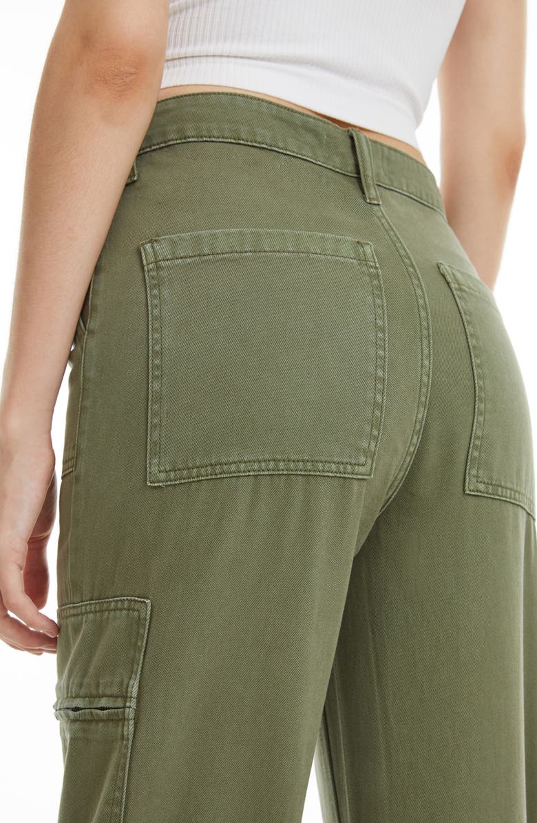 Bayeas High Waist Wide Leg Cargo Jeans, Alternate, color, Green