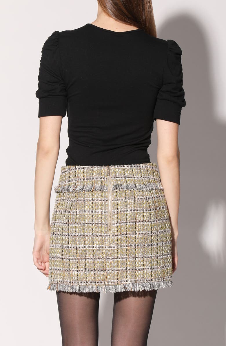 Walter Baker Daphne Fringe Tweed Miniskirt, Alternate, color, Tea Tweed