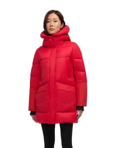 Heirani Mid-Length Quilted Parka Puffer with Oversized Hood