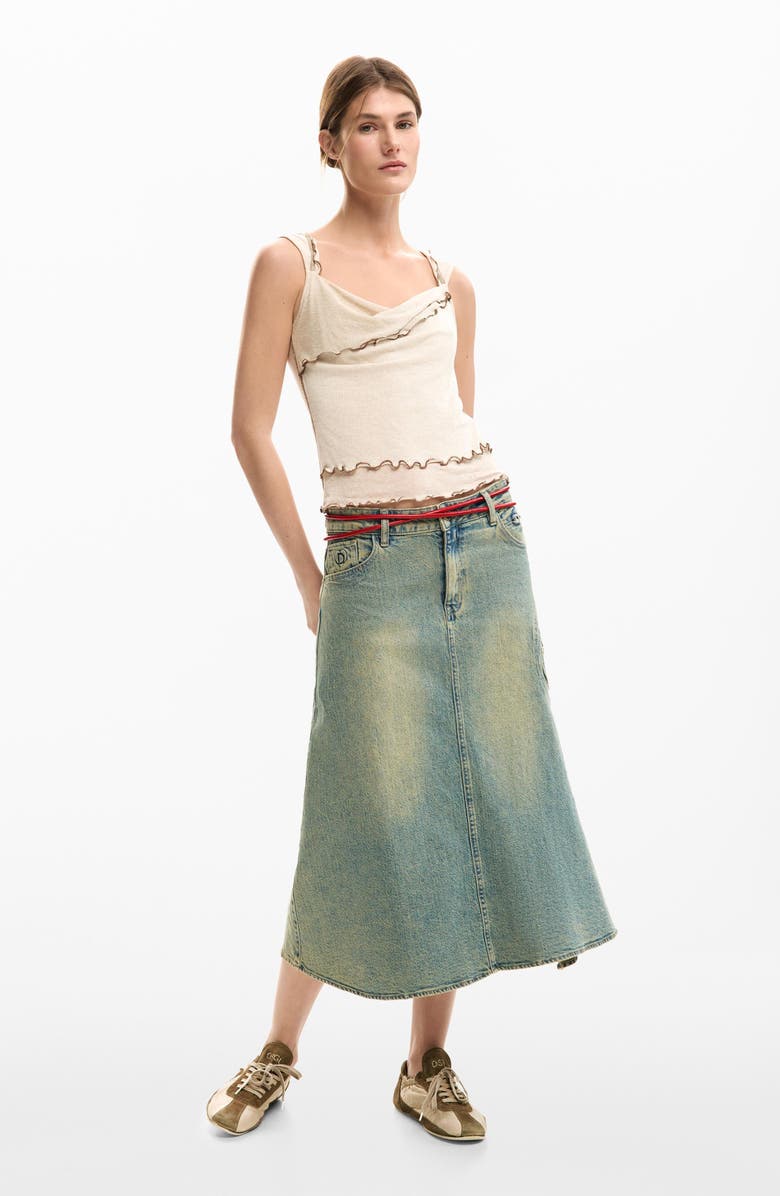Desigual Lettuce Edge Sleeveless Top, Alternate, color, 