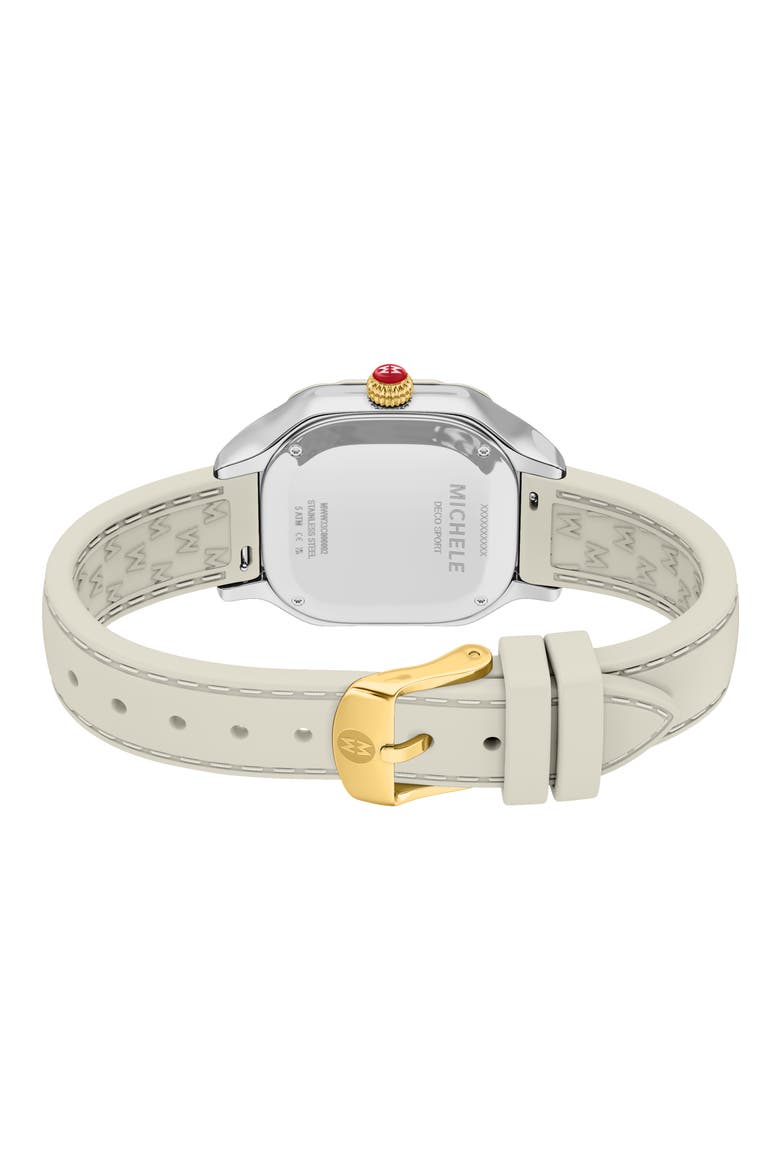Meggie Sport Chalk Silicone Strap Watch, 33mm, Alternate, color, WHEAT/ WHITE