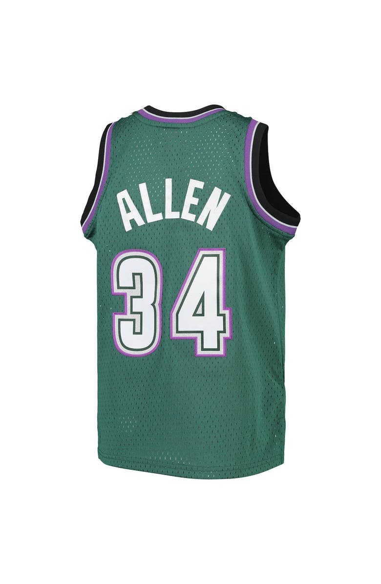 Mitchell & Ness Youth Mitchell & Ness Ray Allen Green Milwaukee Bucks 1996-97 Hardwood Classics Swingman Jersey, Alternate, color, 