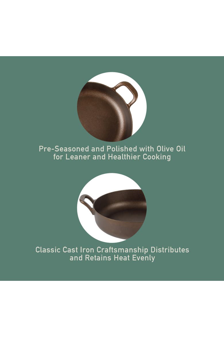 Natural Bronze Finish Round Cast Iron Everyday Pan, Alternate, color, Natural Bronze