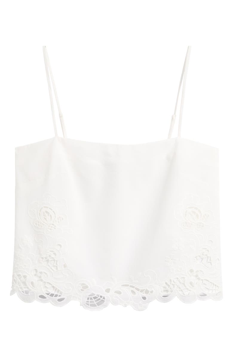 WAYF x Hannah Lovey Porter Lola Embroidered Detail Cotton Camisole, Alternate, color, Ivory