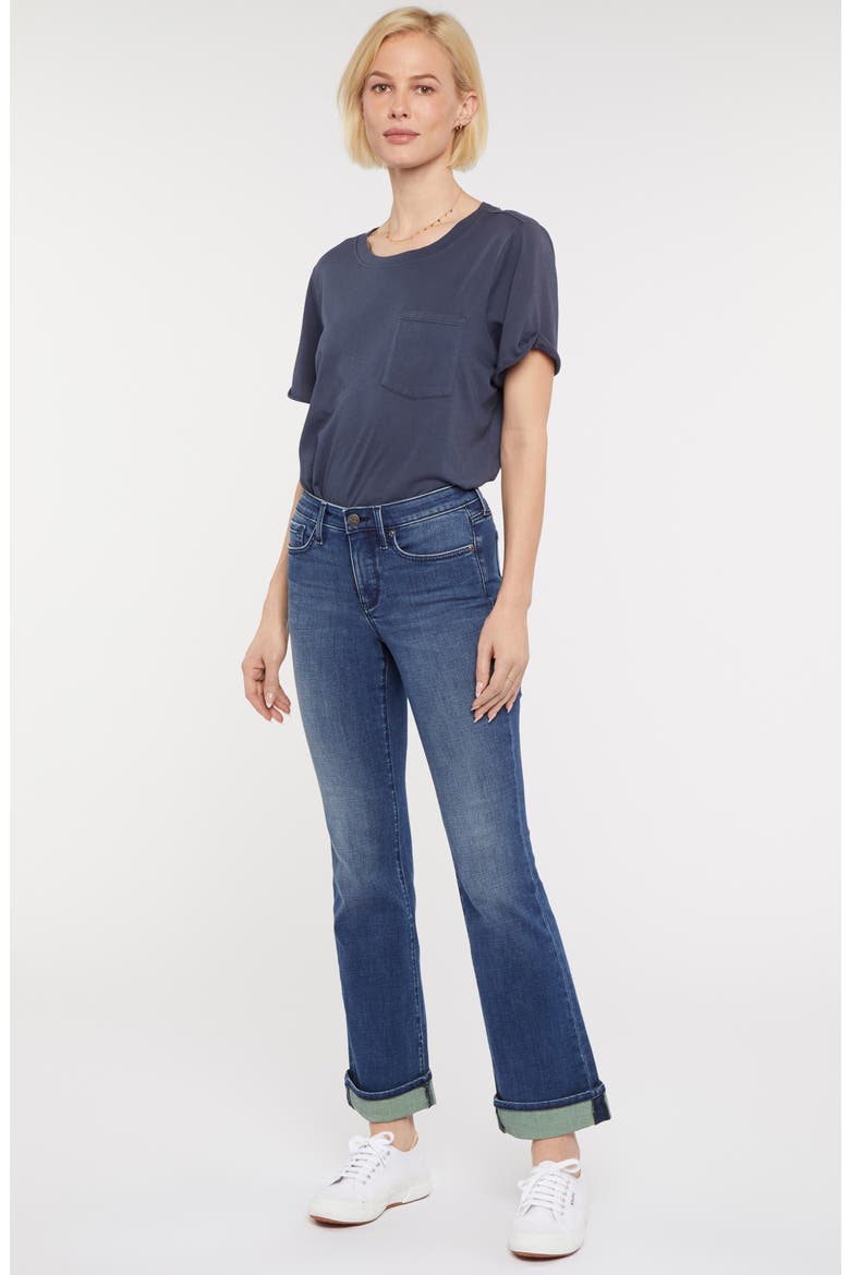Barbara Cuffed Ankle Bootcut Jeans, Alternate, color, BLUEWELL