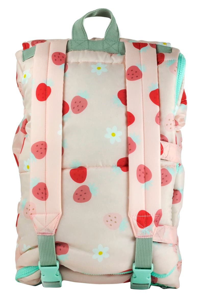 Kids' Sleep-n-Pack Strawberries & Daisies Print Sleeping Bag Backpack, Alternate, color, STRAWBERRIES & DAISIES
